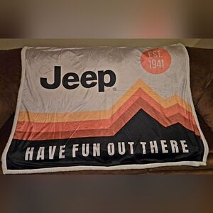 Jeep Black and Orange Adventure Blanket